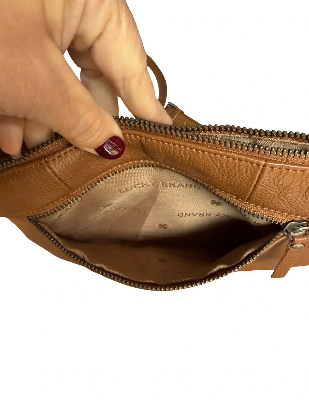 Lucky Brand Cognac Leather Crossbody Bag